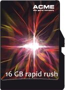 FCHD Rapid Rush 16GB Micro SD-Card Class4 inkl. SD-Adapter für D1 | 720p | 1080p